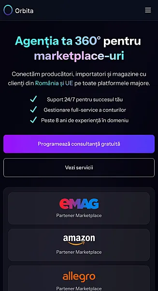 Orbita — UX/UI Perfect și 100/100 pe Google PageSpeed