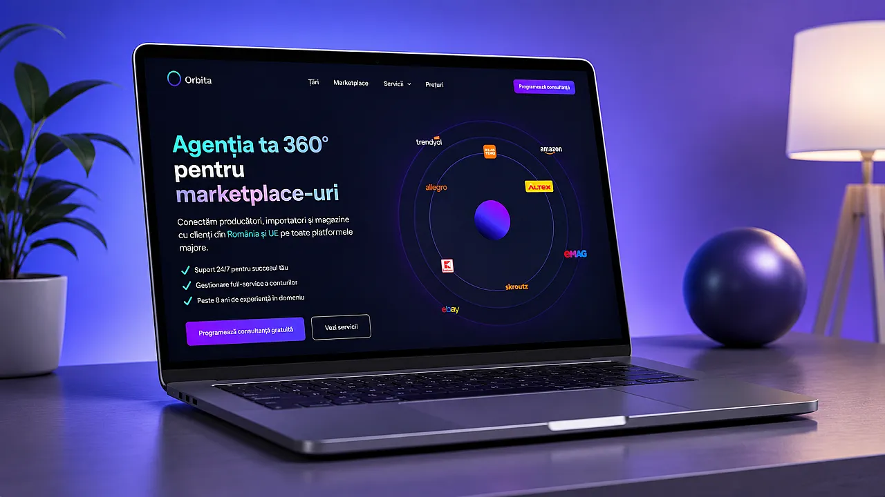 Captură din proiectul „Orbita — UX/UI Perfect și 100/100 pe Google PageSpeed”